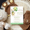 Search for green teddy bear invitations Gender neutral