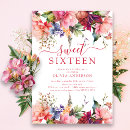 Search for floral sweet 16 invitations Typography