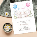 Search for elephant gender reveal invitations Pink and blue