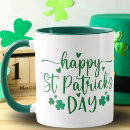 Search for shamrock green mugs St patrick's day
