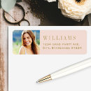 Search for blush gold return address labels Girly