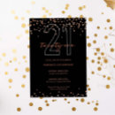 Search for black and gold glitter birthday invitations Twenty one