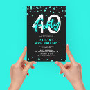 Search for neon 40th birthday invitations Glow