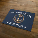 Search for navy and gold doormats Welcome aboard