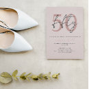 Search for rose 50th birthday invitations Feminine
