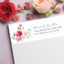 Search for rose flowers return address labels Pink roses