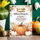 Search for our little pumpkin is turning one invitations Orange