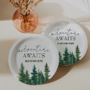 Search for adventure awaits paper plates Woodland baby shower