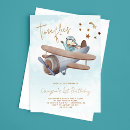 Search for time flies 1st birthday invitations Watercolor