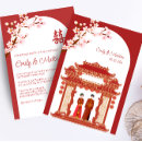Search for red cherry blossoms invitations Double happiness