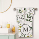 Search for green leaves bath towels Initial