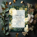 Search for dark green and gold wedding invitations Floral