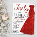 Search for red 40th birthday invitations Forty and fabulous