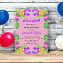 Search for tropical flowers baby shower invitations Rustic