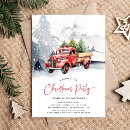 Search for truck christmas invitations Red buffalo plaid