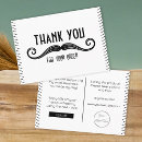 Search for thank you note business cards Black and white