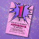 Search for superhero 1st birthday invitations Cartoon