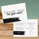 Search for thank you note business cards Black and white