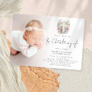 Search for foliage christening invitations Modern