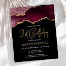 Search for burgundy 21st birthday invitations Gold