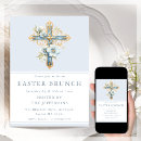 Search for easter religious invitations Gold cross