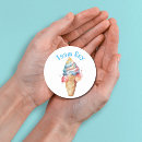 Search for gender reveal round stickers Ice cream