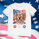Search for 4th of july golden retriever tshirts Red white and blue