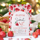 Search for sweet one strawberry birthday invitations Berry birthday party