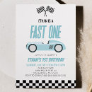 Search for race car 1st birthday invitations Fast one
