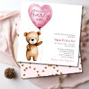 Search for typography baby girl shower invitations Teddy bear