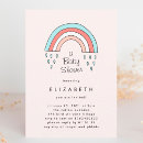 Search for rainbow baby girl shower invitations Blush