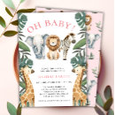 Search for zoo baby girl shower invitations Floral