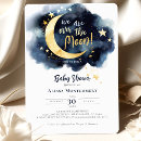 Search for dark blue baby shower invitations Moon and stars