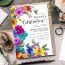 Search for exotic birthday invitations Bright and bold florals