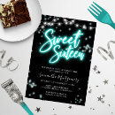 Search for glow sweet 16 invitations Glam girly