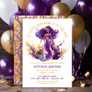 Search for purple mermaid baby shower invitations Elegant