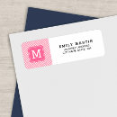 Search for pink gingham return address labels Rustic