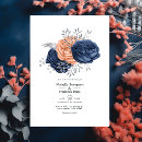 Search for navy and coral wedding invitations Rustic