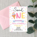 Search for ice cream 1st birthday invitations Unique