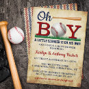 Search for vintage baseball baby shower invitations Batter up