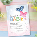 Search for twin shower invitations Pink and blue