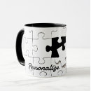 Search for puzzle pieces mugs Illustration
