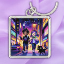 Search for video game square key rings Black
