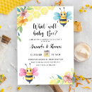 Search for bee gender reveal invitations Watercolor