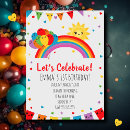 Search for rainbow colors birthday invitations Modern