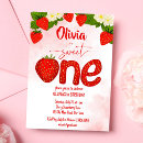 Search for sweet one strawberry birthday invitations Summer