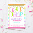 Search for trampoline park party invitations Rainbow