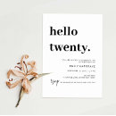 Search for elegant 20th birthday invitations Modern