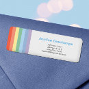 Search for rainbow stripes return address labels Cute
