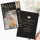 Search for monogram graduation invitations Gold